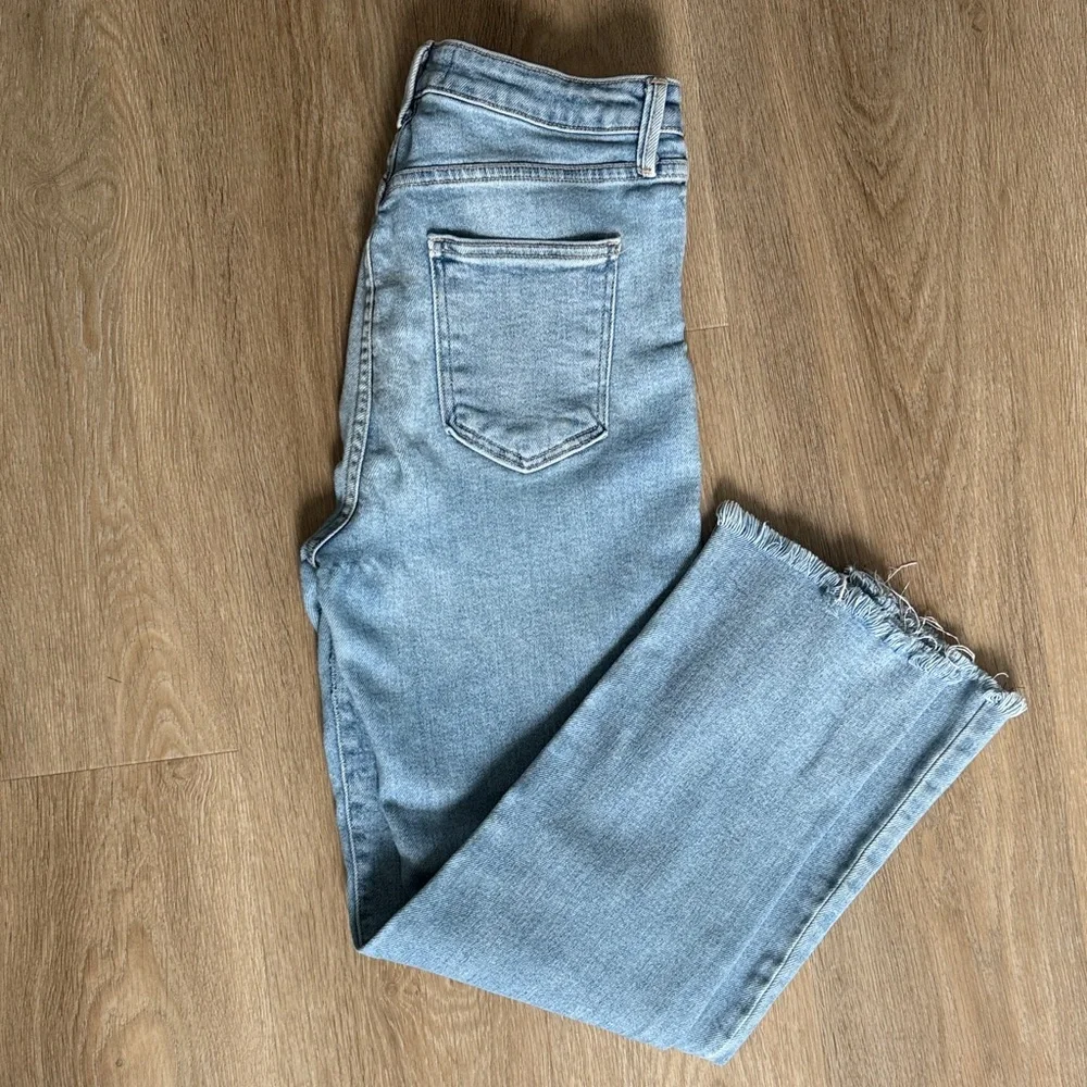 Just Black Light Blue Distressed Straight Leg Jeans - Picture 2 of 8